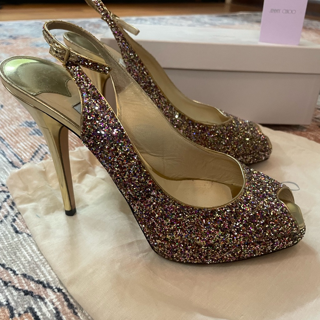 Jimmy Choo D’orsay Glitter Heels